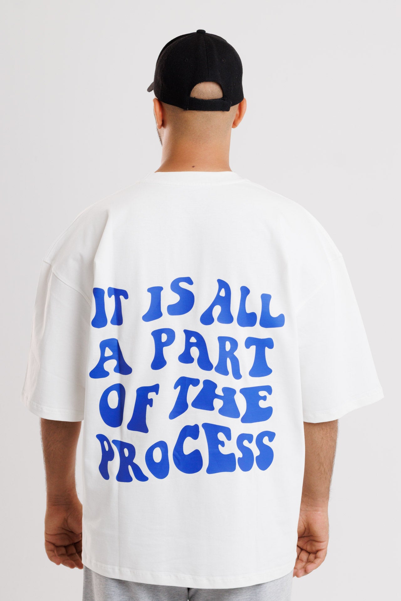 OPERATION MARS White x Blue Oversized Tee