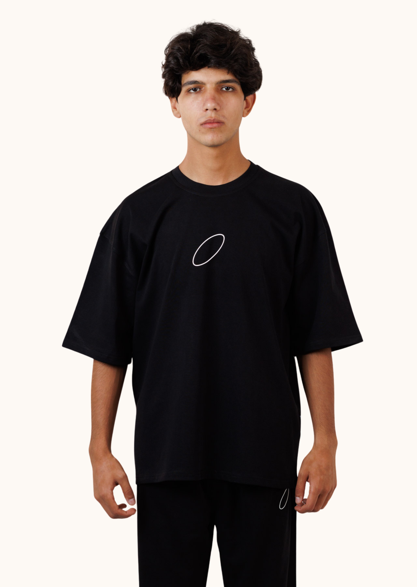 Core Impact Oversized Black Tee