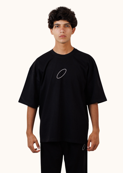 Core Impact Oversized Black Tee